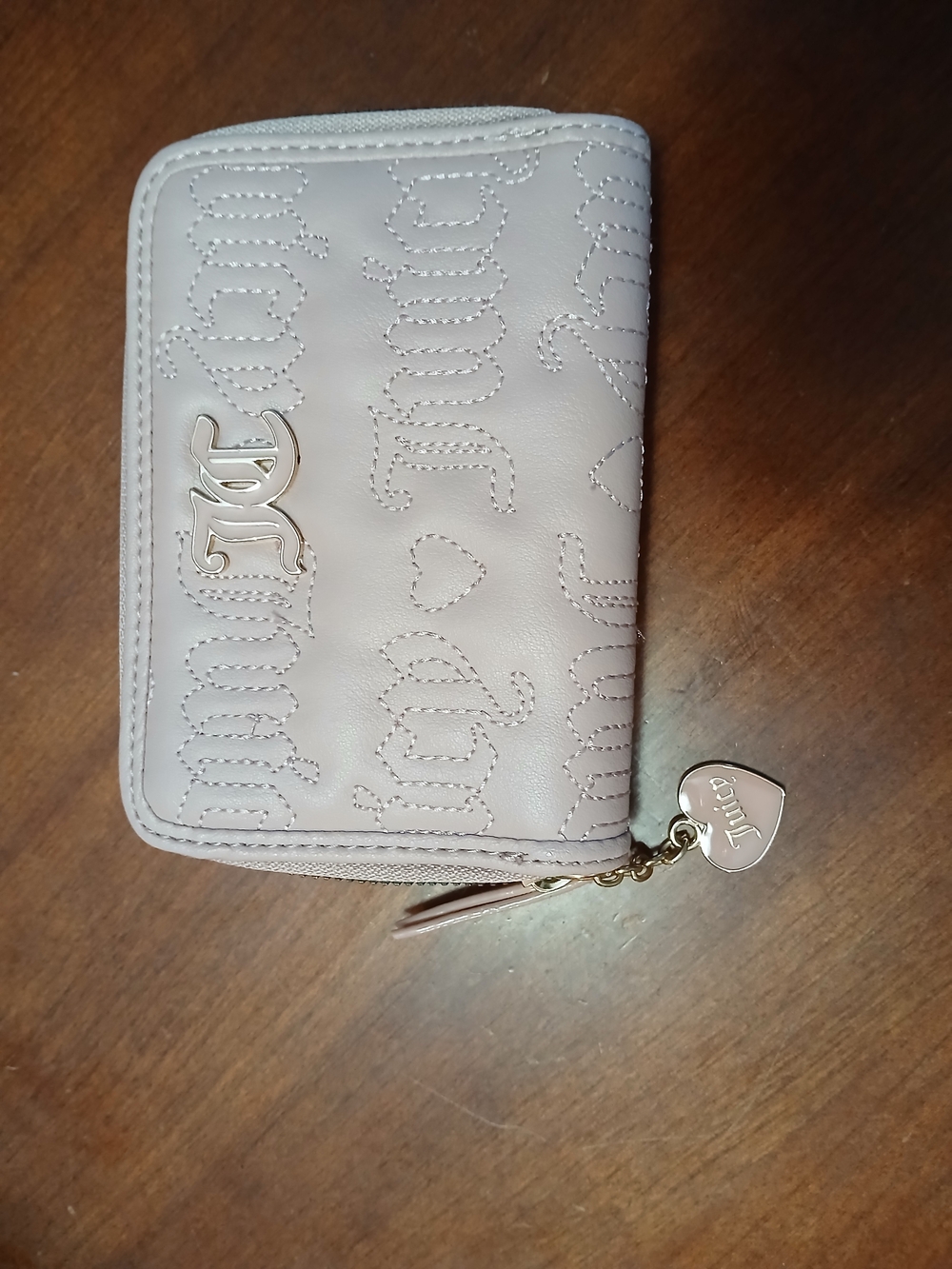 Juicy Couture Pink Quilted Zip Wallet - Juicy Logo Detail